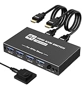 分配器・切替器 KVM Switch 2 in 1 KVM切替器 2入力1出力 HDMIモニター ES-Tune 4K60HZ 給電不要